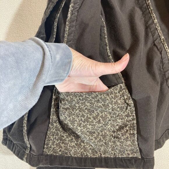 Old Navy Corduroy Coat Women's Sz Large Brown Early 2000's Preppy Retro Jacket - Picture 8 of 12